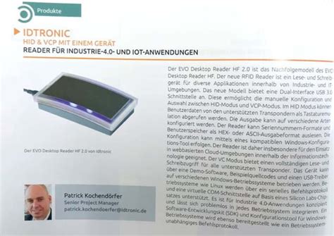 Press Release Of IDTRONICs EVO Desktop Reader HF 2 0 RFID Im Blick PPT