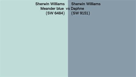 Sherwin Williams Meander Blue Vs Daphne Side By Side Comparison