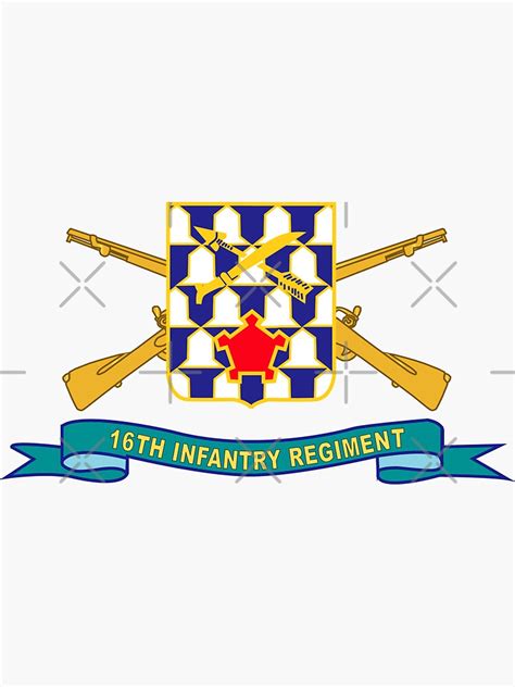 Army 16th Infantry Regiment DUI W Br Ribbon X 300 Sticker By