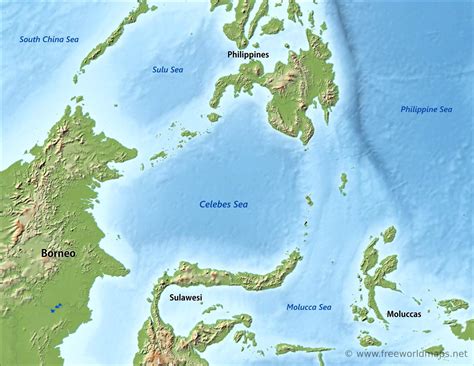 celebes sea map  freeworldmapsnet
