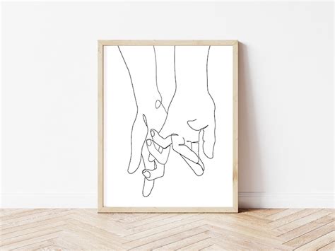 Pareja Un Dibujo De Una L Nea Arte De L Nea Minimalista Arte Etsy