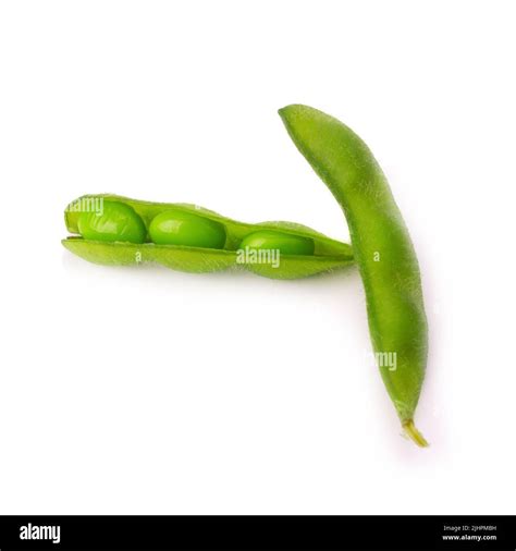 Green Soybeans On White Background Stock Photo Alamy