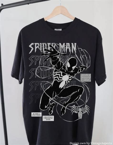 Vintage Spiderman Shirt, Black Spidey T-shirt, Black Spidey Shirt ...