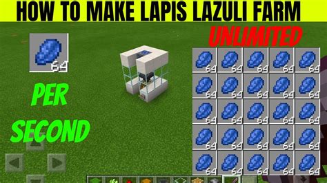 How To Make Lapis Lazuli Farm In Minecraft Lapis Lazuli Generator