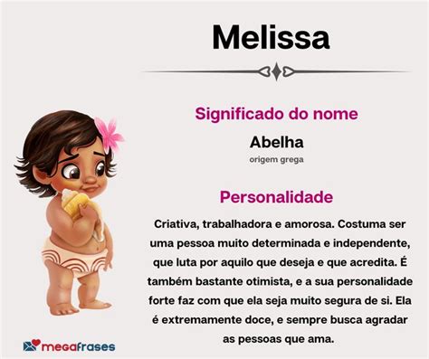 Significado E Personalidade Do Nome Melissa Significados Dos Nomes