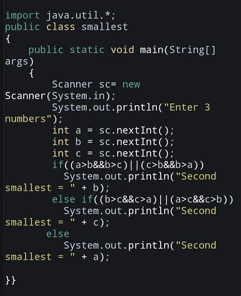 Write A Program In Java To Input 3 Numbers And Print The Second