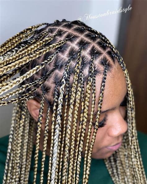 Houston Braider On Instagram “small Medium Knotless Braids And Blonde