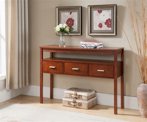 Oliver 3-Drawer Modern Console Entryway Table, Walnut Wood - Walmart.com