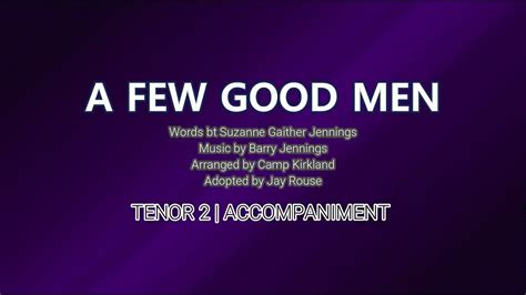 A Few Good Men Tenor 2 Piano Youtube