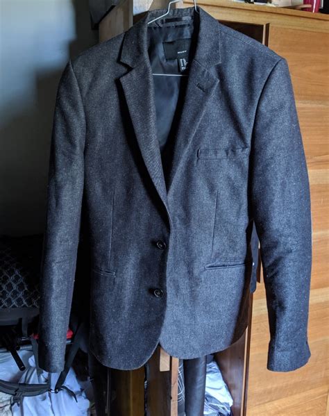 Blazer H M HNM Elbow Warna Abu Rokok On Carousell