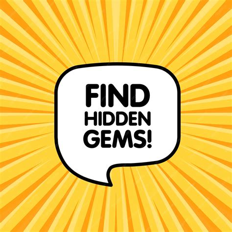 Premium Vector | Find hidden gems sign flat yellow find hidden gems