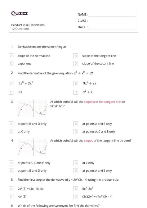 50 Product Rule Worksheets For 12th Grade On Quizizz Free And Printable