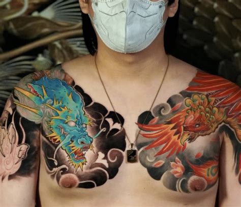 28 Gorgeous Dragon And Phoenix Tattoos To Add Harmony