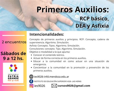 Primeros Auxilios Rcp Básico Dea Y Asfixia Instituto De Educación Superior 9 026 De La