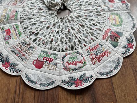 Ith Farmhouse Christmas Tree Skirt Machine Embroidery Designs By Juju