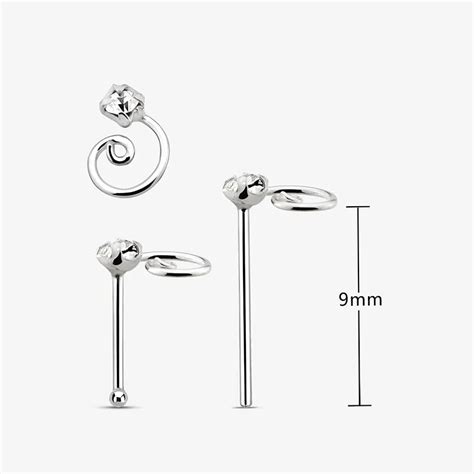 Spiral Silver Crystal Nose Stud Wholesale925silver