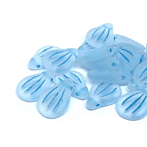 Preciosa Engraved Pip Bead 9x14mm Pack Of 20 Crystal Matte Blue