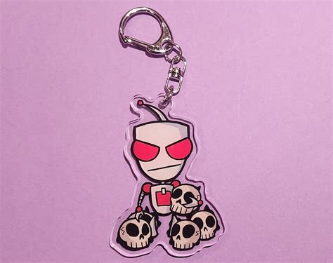 Invader Zim Gir Double Sided Acrylic Charm Etsy