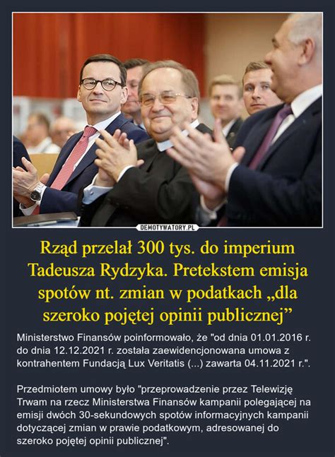 Rz D Przela Tys Do Imperium Tadeusza Rydzyka Pretekstem Emisja