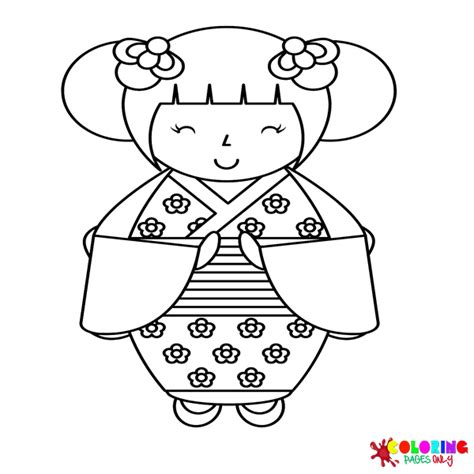 22 Kokeshi Doll Coloring Pages ColoringPagesOnly