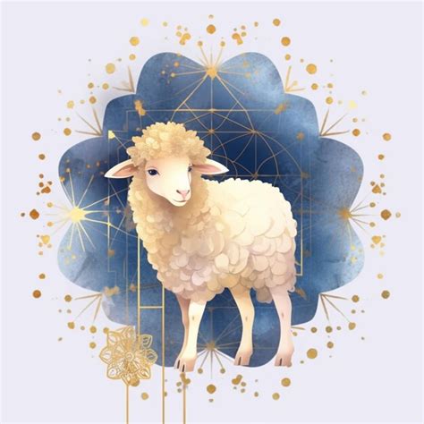 Premium Photo There Is A Sheep That Is Standing In Front Of A Blue