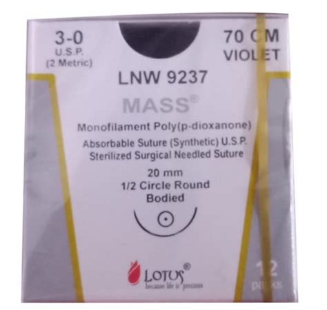 Lotus Poly P Dioxanone Mass LNW 9237 Absorbable Suture Packaging