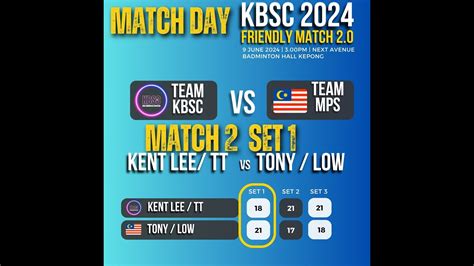 MATCH 2 Set 1 KENT LEE TT Team KBSC Vs TONY LOW Team MPS Score