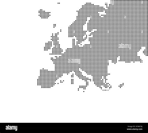 Europe Continent Dotted Map On White Background Vector Illustration