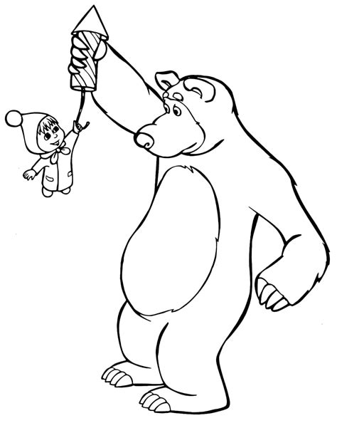 Desenhos de Masha e o Urso para colorir - Pop Lembrancinhas
