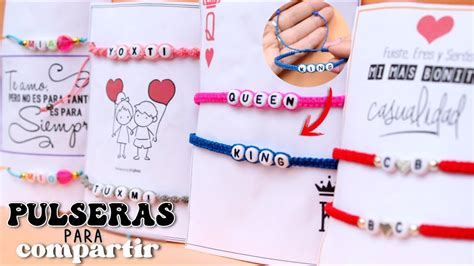 Pulseras Para Parejas ️como Hacer Pulseras Para Compartir Con Letras 🥰paso A Paso ️ Youtube