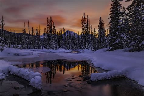 Fondos de pantalla paisaje bosque puesta de sol noche reflexión