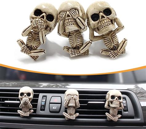 Amazon Gunhunt 3 PCS Skull Car Air Vent Clips For Halloween Cute