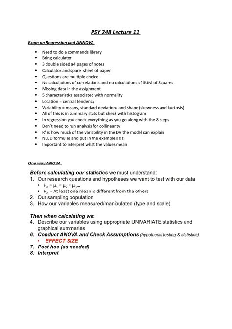 Psy Lecture Detailed Lec Notes Psy Lecture Exam On