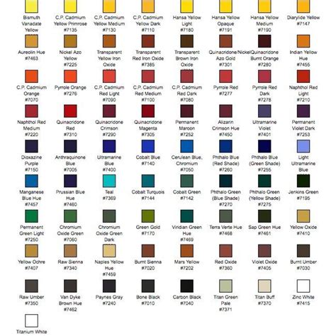 Golden Open Acrylics Color Chart - Infoupdate.org