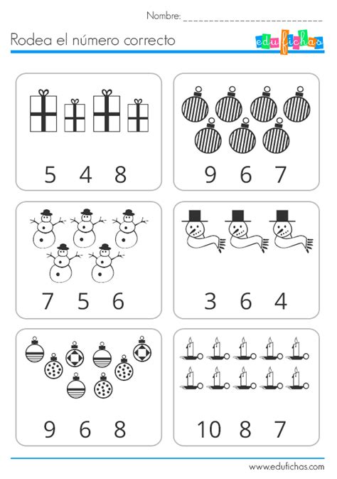 Rodear El Numero Correcto De Navidad Math Activities Preschool