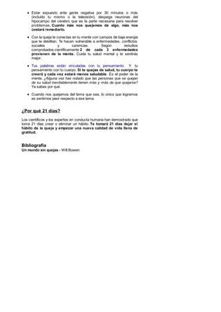 Eres Capaz De No Quejarte En 21 Dias PDF