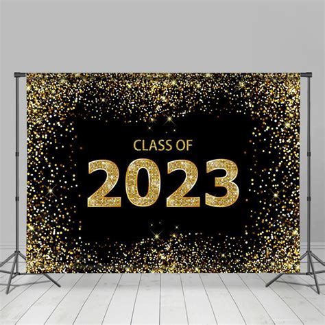 Gold Glitter Class Of 2023 Backdrop For Graduation in 2023 | Graduation ...