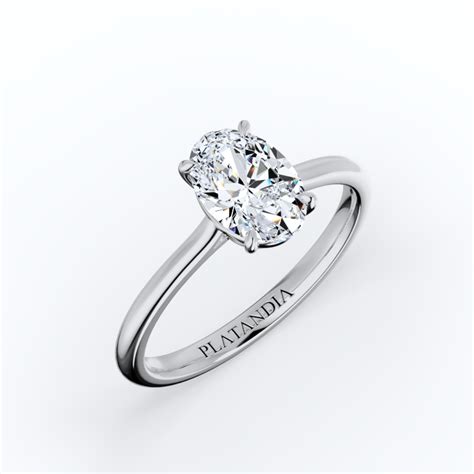 Oval Cut Diamond Solitaire Ring - Platandia