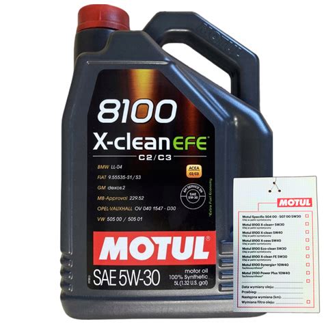 Olej Silnikowy Motul W X Clean Efe L C C Oryginalna