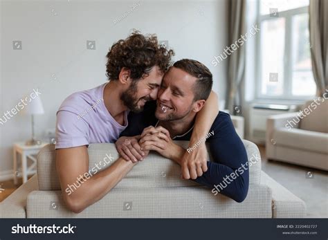 Happy Gay Couple Lying Down On Stock Photo Shutterstock