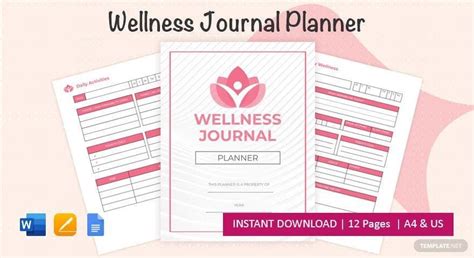 Wellness Journal Planner Template In Google Docs Word Pages PDF