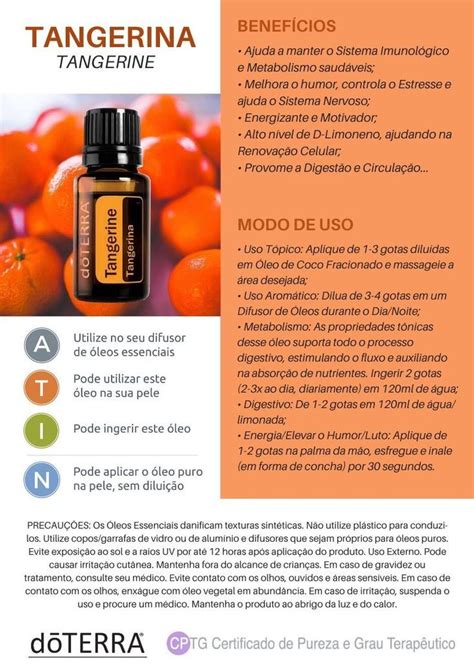 Tangerina Óleo Essencial doTERRA Aceites esenciales doterra