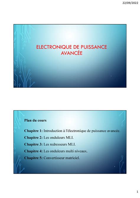 Electronique de puissance avancée ELECTRONIQUE DE PUISSANCE AVANC 1