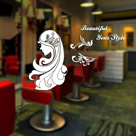 Dctal Hair Salon Sticker Hairdresser Decal Barber Shop Posters Vinyl Wall Decals Pegatina Decor