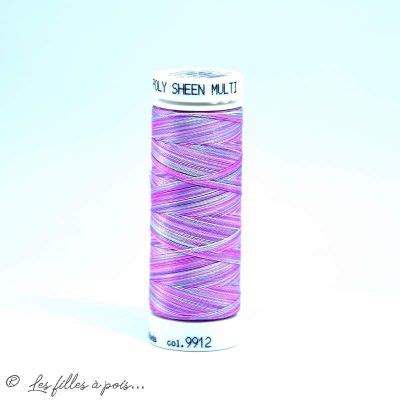 Fil à broder multicolore Polysheen 200m Mettler violet 9912 Vente