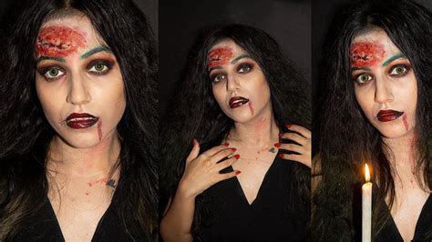 First Halloween Look 2020 Scary Witch Makeup Look Nikksmua YouTube