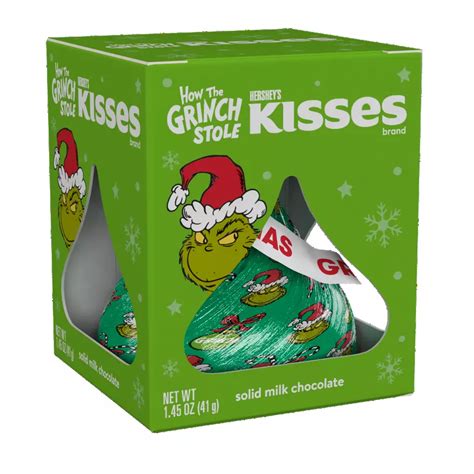 Hersheys Kisses Milk Chocolates With Grinch® Foils 145 Oz Box