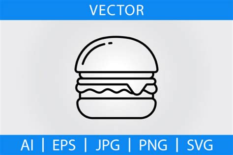 Vector Burger Outline Icon Graphic by Muhammad Ali · Creative Fabrica