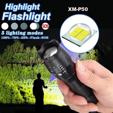 Jual Paket Komplit Senter Led E Tactical Cree Xm P Lumens