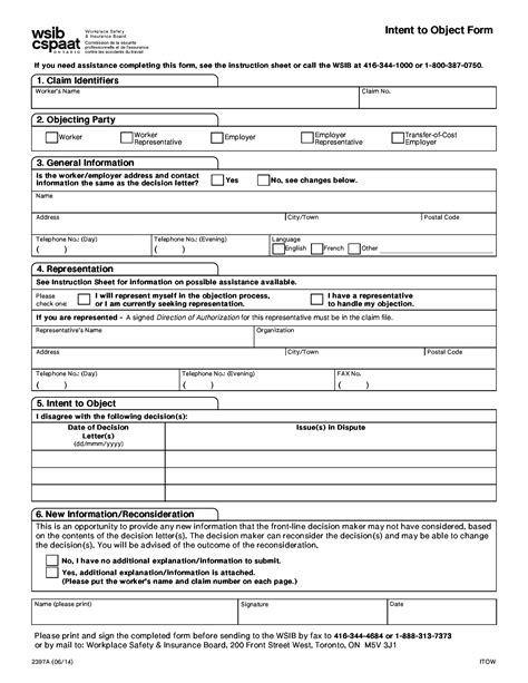 Wsib Form A Fill Out Printable Pdf Forms Online